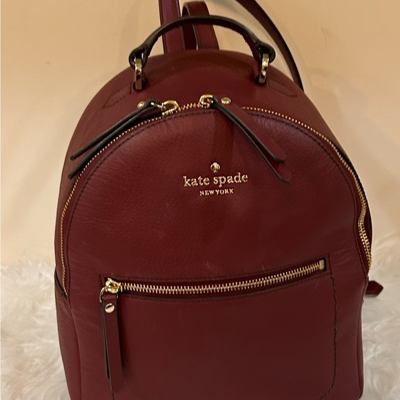 Kate Spade Pebbled Leather Backpack Burgundy bag - Picture 4 of 12